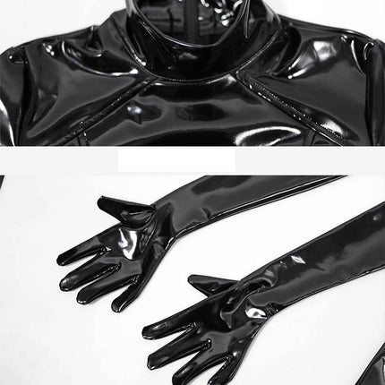 Zipper Open Crotch Full Body Leather Sexy Hot Lingerie Porno Underwear Women Adults Sex Suit Bodysuits For Sexual Activity 18+