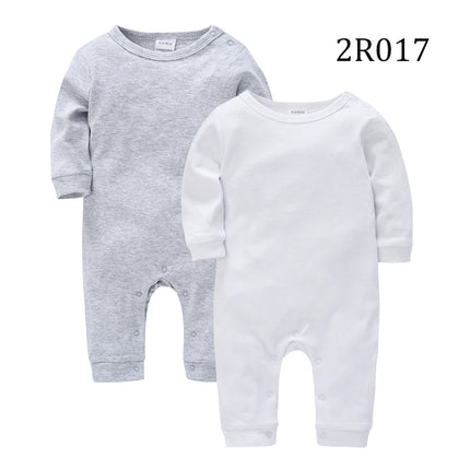 1/2 PCS/LOT Newborn Baby Sleepwear Solid Cotton Unisex Infant Boys Rompers Onesies White Black Toddler Girls Overall Roupas Bebe