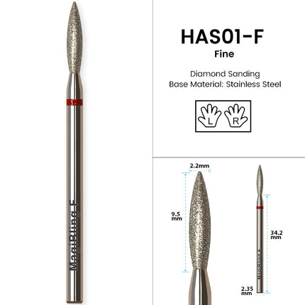 MagiBling Diamond Nail Drill Bits for Efile Buffer Manicure Left Right Rotary Cuticle Nail Corner Polish DIY Nails Tools 3/32"