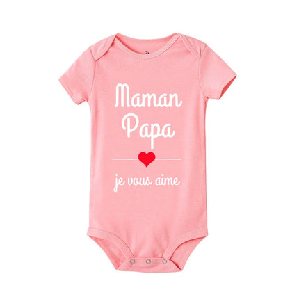Mom Dad I Love You Baby Bodysuits Mothers Day Infant Outfit Fathers Day New Born Boys Girls Clothes Mothers Day Fathers Day Gift