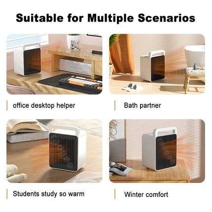 Portable Electric Heater 2 Level Adjustable Fast Heating 600W 900W for Bathroom Room Winter Home Heating Appliance