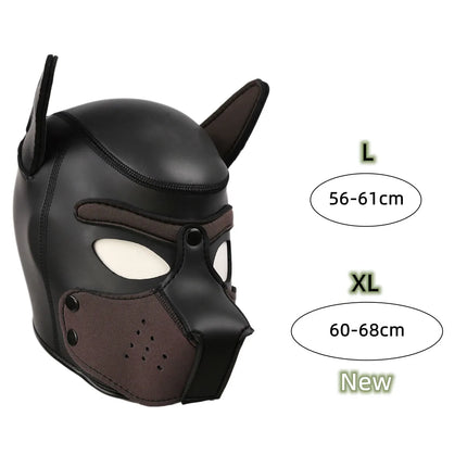Exotic Accessory of XL New Increase Large Size Puppy Cosplay Neoprene Fetish Hood Mask for Couples Dog Role Play Erotic Costume