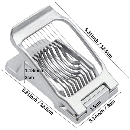 Egg Slicer Heavy Duty Aluminium Alloy Egg Slicer Cutter for Hard Boiled Eggs Multipurpose Egg Cutter Mini Manual Egg Slicer
