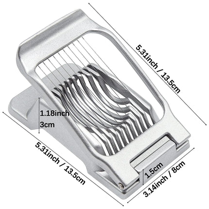 Egg Slicer Heavy Duty Aluminium Alloy Egg Slicer Cutter for Hard Boiled Eggs Multipurpose Egg Cutter Mini Manual Egg Slicer