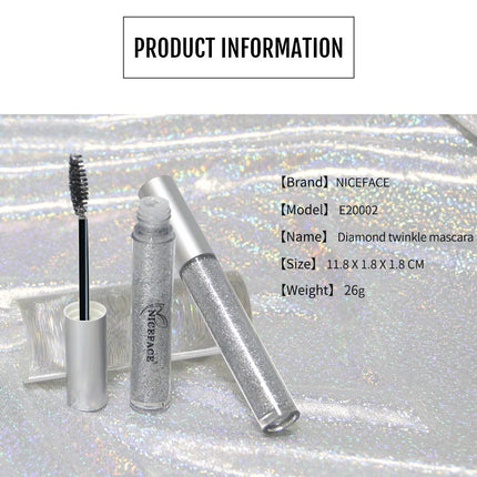 NICEFACE Diamond Twinkle Mascara with Shining Particles Quick Drying Film Forming Sparkling Diamond-like Dazzling