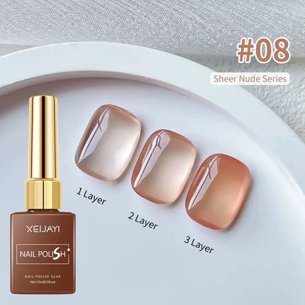 8 Colors Gel Nail Polish Kit 15ml Stained Glass Gel Polish Pink, Blue, Nude Color Nail Art Gel Polish for Uv Lamp Manicure Goods