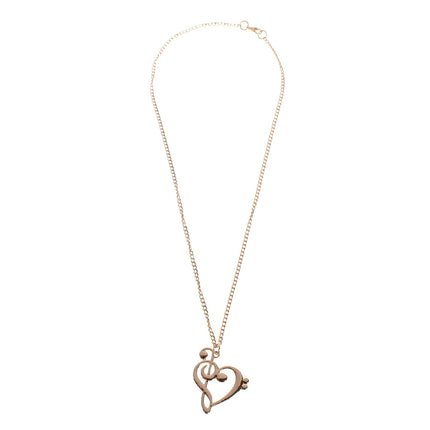 Music Note Heart Necklace of Treble and Bass Clef Women Infinity Love Charm Pendant Necklace Stainless Steel Jewelry Gift