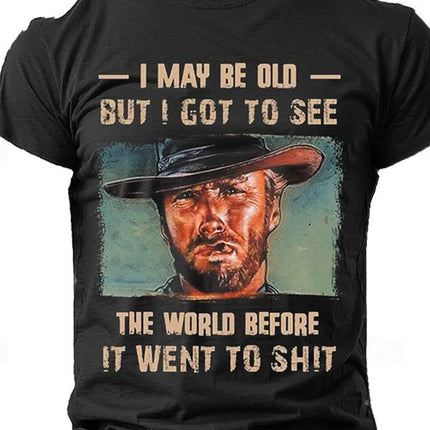 Men's Retro Western Denim 3D Printed T-Shirt Personality Street Men's T-Shirt Fitness Oversized T-Shirt Outdoor Fashion T-Shirt