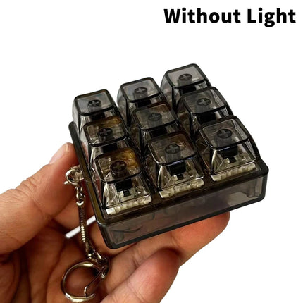 4/9 Keys Stress Relief DIY Button Keycap Fidget Keychain Toys Gift Mechanical Keyboard Axis Tester LED Keyboard Key Toy
