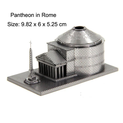 3D Metal Puzzle building Maya Pyramid Merry-Go-Round Drilling well model KITS Assemble Jigsaw DIY Puzzle Gift Toys For Children