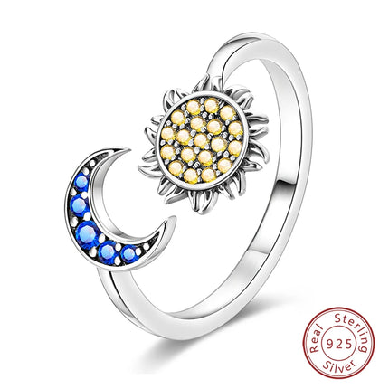 Adjustable Rings 925 Sterling Silver Mermaid Wing Dragon Sunflower Tulip Open Rings For Women Female Original Engagement Jewelry