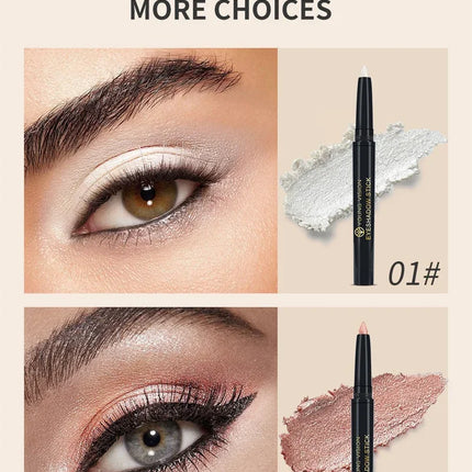 Glitter Brown Eyeshadow Pen Waterproof Lasting Shimmer Matte Lying Silkworm Eyeshadow Pencil Highlighter Stick Eyes Makeup Tools