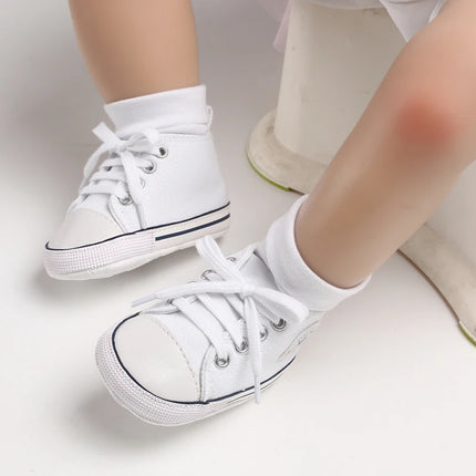 Baby Canvas Classic Sports Sneakers Newborn Baby Boys Girls Print Star First Walkers Shoes Infant Toddler Anti-slip Baby Shoes
