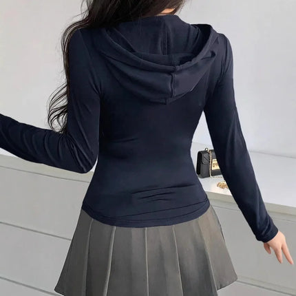Women's Zipper Short Fit Hoodie Sportswear 2025 Cross-Border Independent Station Polyester Fiber No Sleeve Other Style