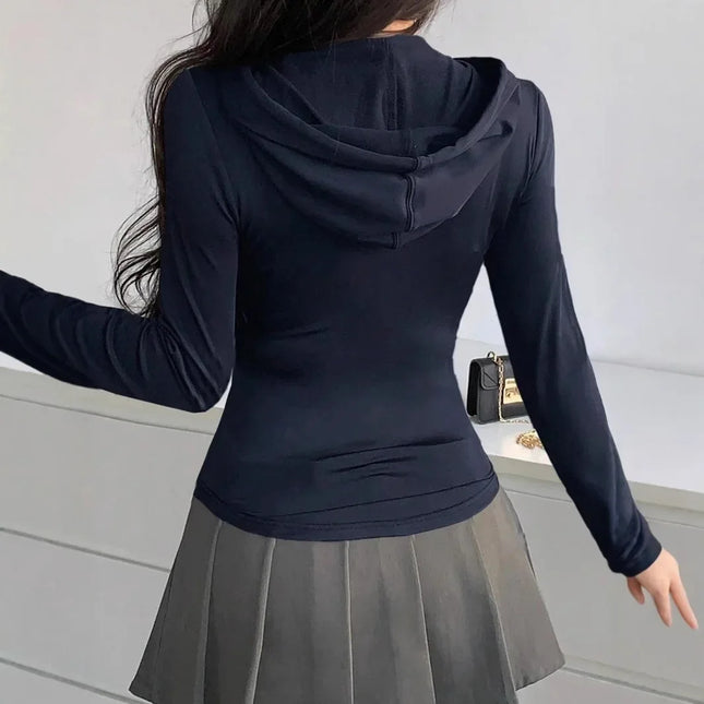 Women's Zipper Short Fit Hoodie Sportswear 2025 Cross-Border Independent Station Polyester Fiber No Sleeve Other Style