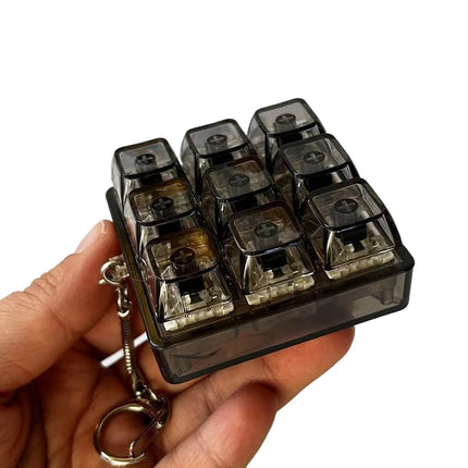 4/9 Keys Stress Relief DIY Button Keycap Fidget Keychain Toys Gift Mechanical Keyboard Axis Tester LED Keyboard Key Toy