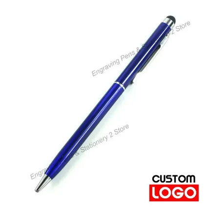 100 Pcs 13-color Metal 2-in-1 Stylus Universal Ballpoint Pen Custom Logo Text Engraving Office School Advertising Pen Wholesale