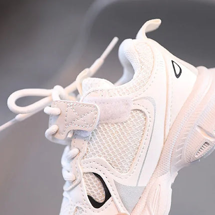 Spring and Autumn Children Sports Shoes Unisex Kids Sneakers Mesh Upper Breathable Basketball Shoes Tennis Casual Flats Footwear