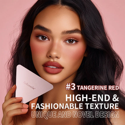 Lakerain Triangle Cream Blush Cream Matte Cream Non-greasy Easy to Push Color Saturation High Natural Rosy Rouge Blush Cream