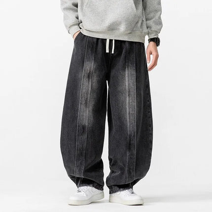 High Waist Casual Jeans Men New Arrival 2026 Spring Streetwear Harajuku Denim Pants Loose Oversized Male Harem Pant N005