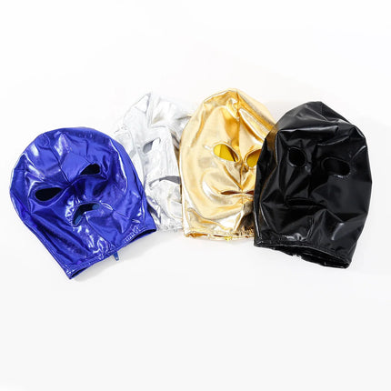 Sex Headgear Hood Fetish Mask Open Mouth With Eyes Halloween Cosplay Costumes For Men Women Faux Leather Exotic Accessaries ﻿