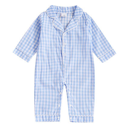 ma&baby 0-24M Newborn Infant Baby Girls Boys Jumpsuit Plaid Print Button Long Sleeve Rompers Casual Fall Spring Clothing D10