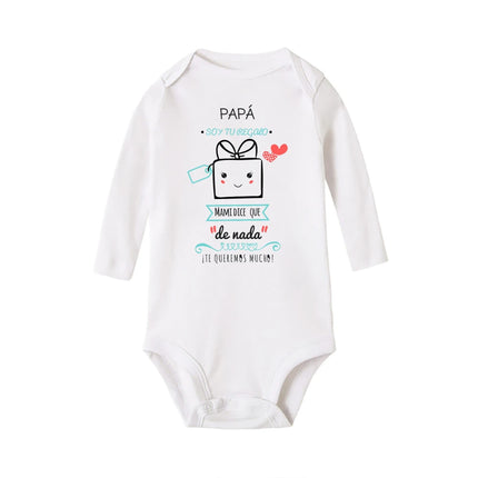 Dad I'm Your Gift Baby Bodysuit Spain Father's Day Boys Girls Infant Romper Long Sleeve Warm Jumpsuit Fathers Day Best Present