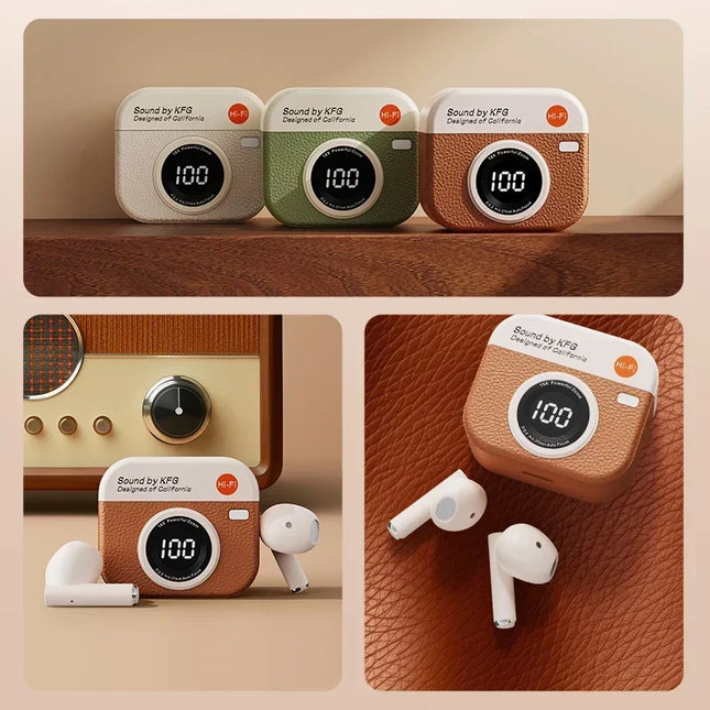 Bluetooth 5.3 Wireless Headphones Power LED Digital Display 24hours Endurance HiFi Gaming Headsets Waterproof Sports Earbuds