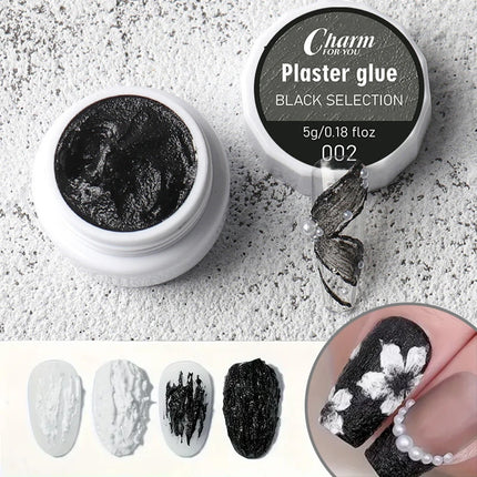 1Jar Drawing Carving Gel Nail Plaster Effect 3D Sand Texture Relief No need Wash Gel Polish UV LED Nails polish Lacquer Varnish