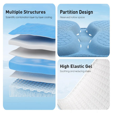 3D Summer Gel Breathable Single Seat Cover Cushion Ventilation Cooling Universal Car Curved Design Pad Auto Interior Accessory