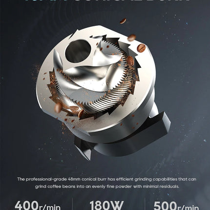 HiBREW G5 48mm Conical Burr Electric Coffee Grinder Compact Portable Coffee Bean Mill Kitchen for Espresso Turkish Coffee