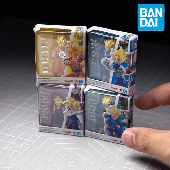HBandai Genuine Dragon Ball SHF Mini Gashapon 5cm Set Goku/Vegeta/Trunks Anime Figures Desktop Collectible Toys Boy Gifts