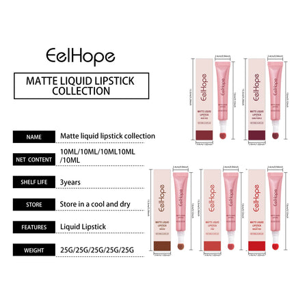 EELHOPE Matte Liquid Lipstick Long Lasting High Pigment Reduce Lip Lines Remove Dark Care Lightweight Quick Dry Waterproof