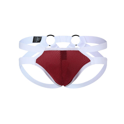 Sexy Men Bondage Underwear Man Jock Strap Thong Mesh G String Jockstrap Elastic Hollow Lingerie T-back Penis Pouch Underpants