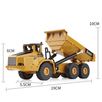 Huina 1812 1:60 Diecast Alloy Dump Truck Hobby Collection Model Full Metal Die Cast Car Toys for Boys Home Decoration Birthday、