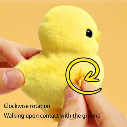 1-Pack Cute Jumping Chicken and Duck Wind-Up Toy, Simulated Plush Interactive Small Animal Toy, Birthday Gift