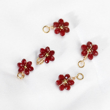 20pcs Stainless Steel Flower Imitation Pearl Beads Charms Pendants for Jewelry Making DIY Handmade Necklace Bracelet Accessories