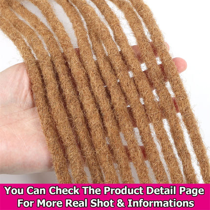 Dreadlock Extensions Real Human Hair For Man/Women Permanent Loc Extensions 60 Strands 6-14 Inch Brazilian Dreadlock