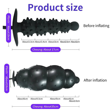 Super Long 5 Beads Inflatable Anal Plug Silicone Column Expandable Big Butt Plug Dildo Pump Ass Dilator BDSM Sex Toy for Couples
