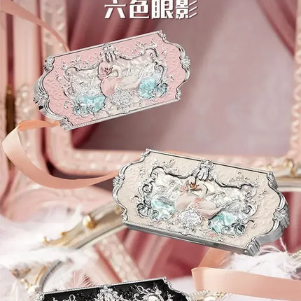 Flower Knows Swan Ballet Series Makeup 6 Color Eyeshadow Palette Matte Pearl Face Palette Glitter Palette Cosmetics