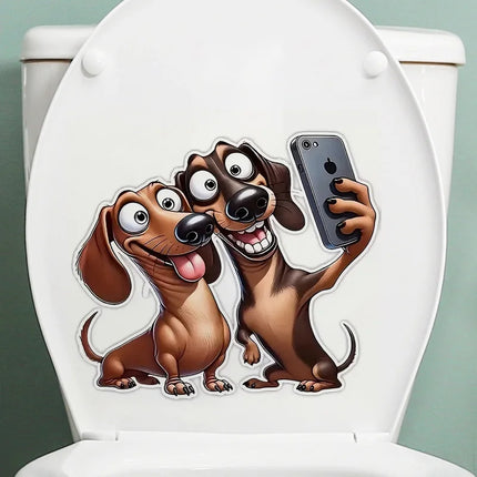 Funny Dachshund Stickers Decoration for Living Room, Wall, Bedroom, Toilet and Home Decor Car Decals Self-Adhesive