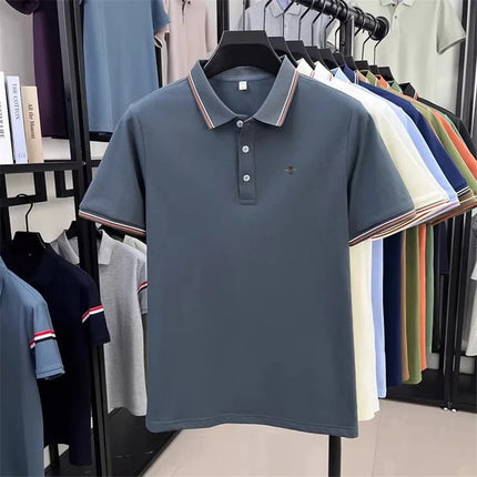 Designer Brand Men's Polo Shirt Lapel Short Sleeve Summer New Bee Embroidery T-Shirt Fashion Leisure Business Menswear Clothing