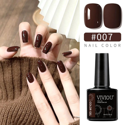 VIVIOU 12Solid Color Nail Polish Phototherapy Glue Set Professional Nail Shop Special Kit Nail Art Semi Permanent UV LED Gel Kit