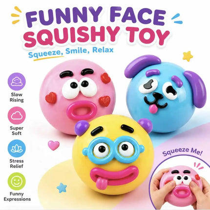 Curiosities Dog Face Swap Squishy Toy, Popular Smushers Squishy, Soft Moldable Cute Slow Rise Squeeze Toy,Relaxing Sensory Anxie