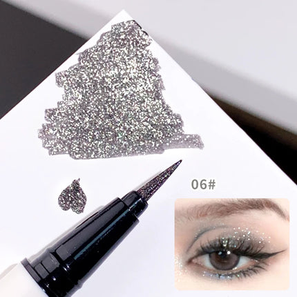 Liquid Aurora Blue Shiny Eye Liner Pen Glitter Phosphorescence Pigment Waterproof Shimmer Sparkling Eyeliners Diamond Eye Makeup