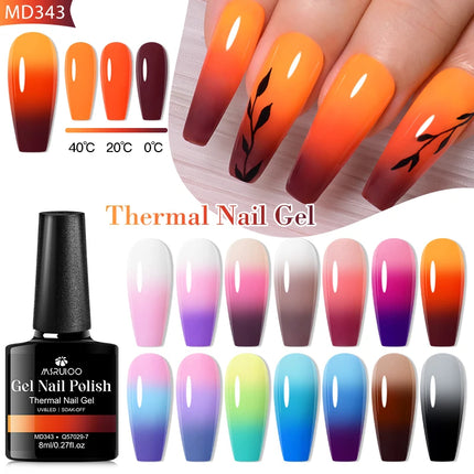8ml Thermal Nail Gel Polish 3 Colors Changing Semi Permanent Soak Off UV/LED Nail Art Gel Varnish for Manicure Nail Supplies