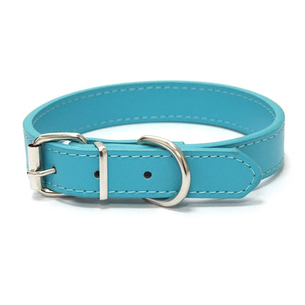 Solid Color Leather Dog Collar Adjustable Cat Necklace Puppy Neck Strap Suitable For Medium And Small Dogs Pet Supplies XS-XL