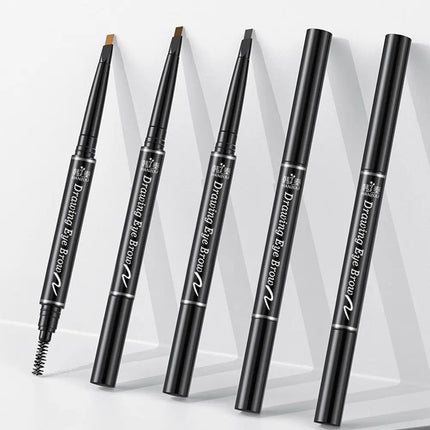 Rotatable Triangle Eye Brow Pen With Brush Eye Brow Pen Eyebrow Pencil Double Head Waterproof Long Lasting Eye Makeup Tool