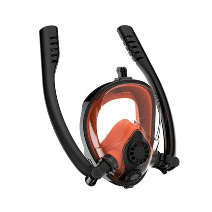 Silicone Snorkeling Mask for Adults, Double Tube Diving Mask, Full Dry Diving Goggles, Self Contained Underwater Breathing Mask
