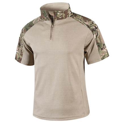 Camo Tactical Shirt Short Sleeve Quick Dry Combat T-Shirt Men's Camouflage Military Army T Shirt Outdoor Hunting Hiking Shirts